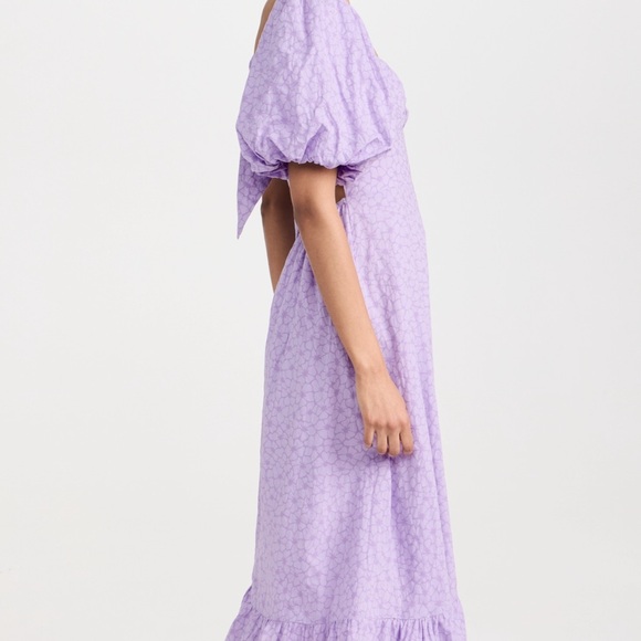 English Factory Floral Print Back Bow Puff Sleeve Dress - Picture 3 of 13